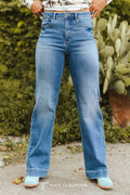 Stone Light Wash High Rise Trouser Jeans (32in)
