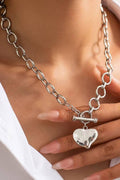 Hammered Heart Toggle Necklace