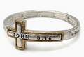 Preorder- Engraved Cross John 3:16 Stretch Bracelet