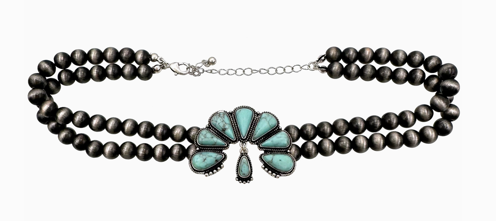 Preorder- Bohemian Western Flower Turquoise Choker Necklace