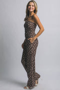 Polka Dot Strapless Top & Pants Set
